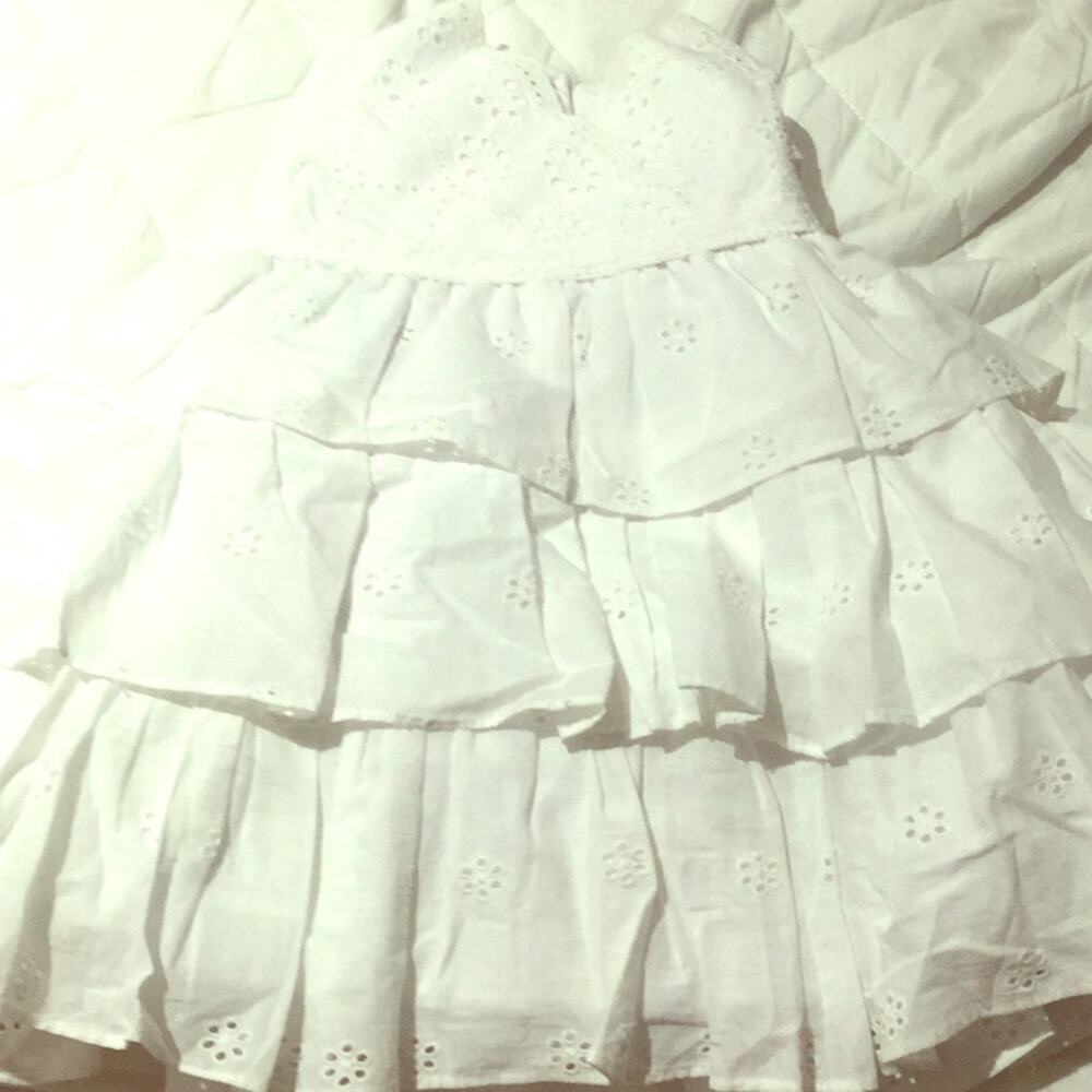 Laura Ashley 18m white lace 3tier lined dress nwot